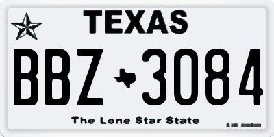 TX license plate BBZ3084