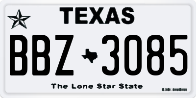 TX license plate BBZ3085