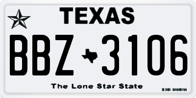 TX license plate BBZ3106