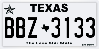 TX license plate BBZ3133