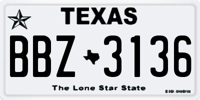 TX license plate BBZ3136