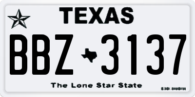 TX license plate BBZ3137