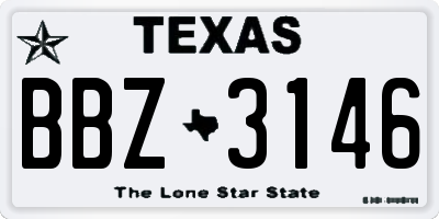 TX license plate BBZ3146
