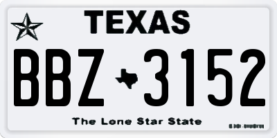 TX license plate BBZ3152
