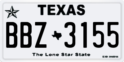 TX license plate BBZ3155