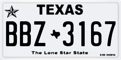 TX license plate BBZ3167