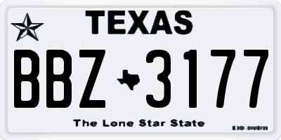 TX license plate BBZ3177