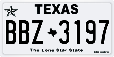 TX license plate BBZ3197