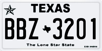 TX license plate BBZ3201