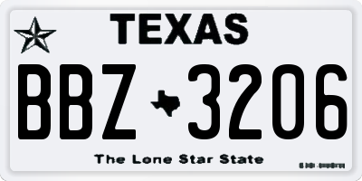 TX license plate BBZ3206