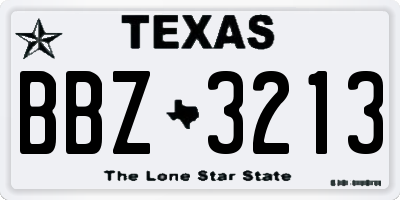 TX license plate BBZ3213