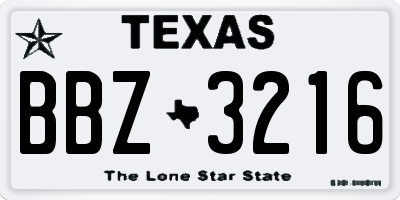 TX license plate BBZ3216