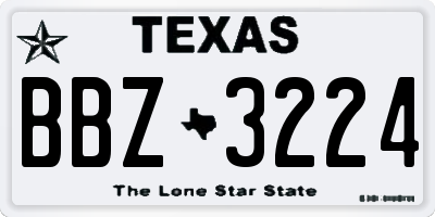TX license plate BBZ3224