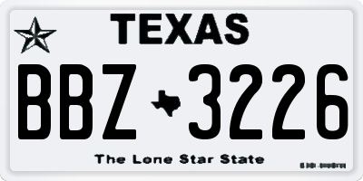 TX license plate BBZ3226