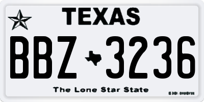TX license plate BBZ3236