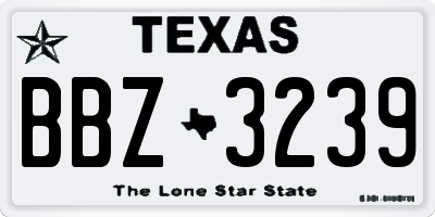 TX license plate BBZ3239