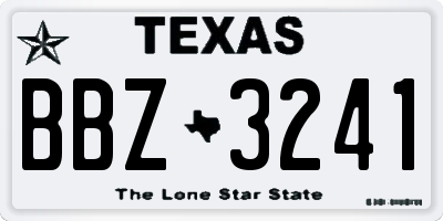 TX license plate BBZ3241