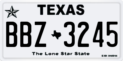 TX license plate BBZ3245