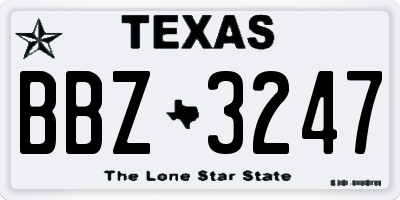 TX license plate BBZ3247