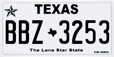 TX license plate BBZ3253