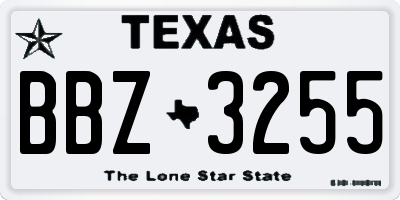 TX license plate BBZ3255