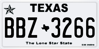 TX license plate BBZ3266