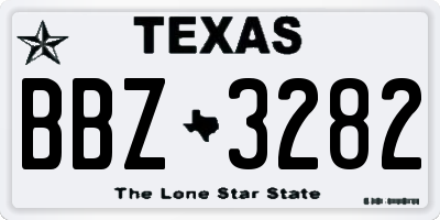 TX license plate BBZ3282