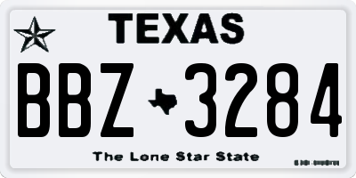 TX license plate BBZ3284