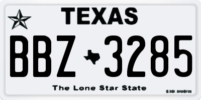 TX license plate BBZ3285