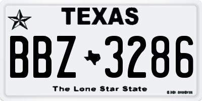 TX license plate BBZ3286