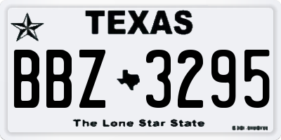 TX license plate BBZ3295