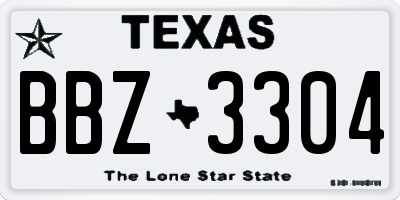 TX license plate BBZ3304