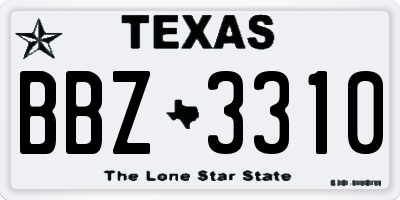 TX license plate BBZ3310