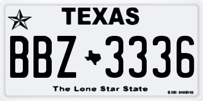 TX license plate BBZ3336