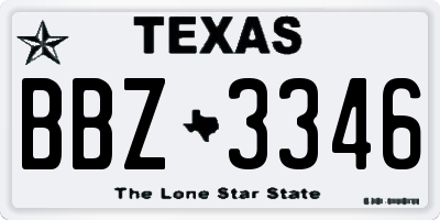 TX license plate BBZ3346