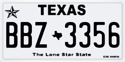TX license plate BBZ3356