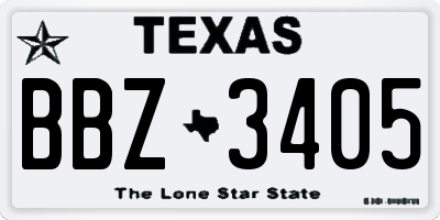 TX license plate BBZ3405
