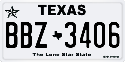 TX license plate BBZ3406