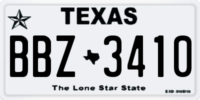 TX license plate BBZ3410