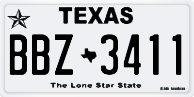 TX license plate BBZ3411