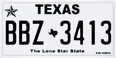 TX license plate BBZ3413