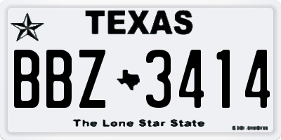 TX license plate BBZ3414