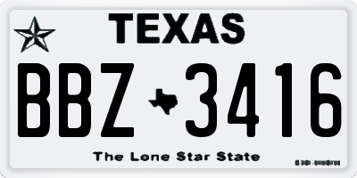 TX license plate BBZ3416