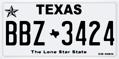 TX license plate BBZ3424