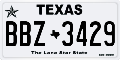 TX license plate BBZ3429