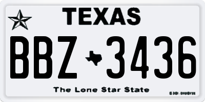 TX license plate BBZ3436