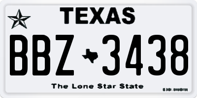 TX license plate BBZ3438