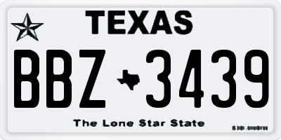 TX license plate BBZ3439