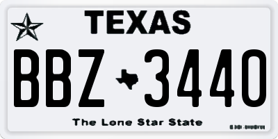 TX license plate BBZ3440