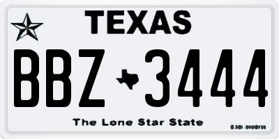 TX license plate BBZ3444